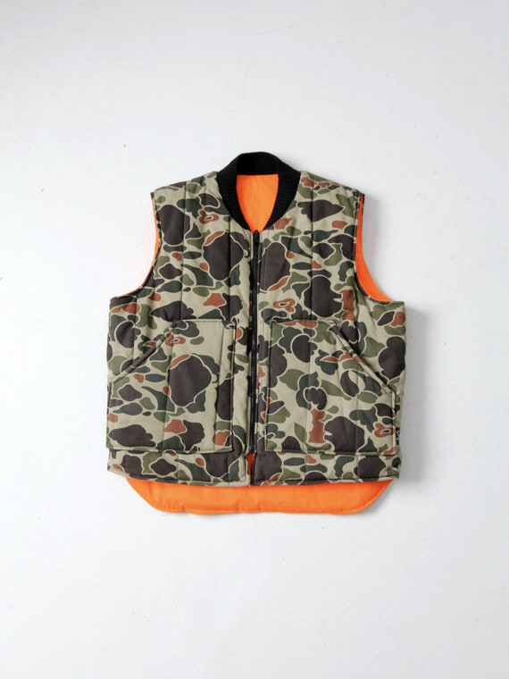 vintage Walls camo hunting vest, reversible puff v