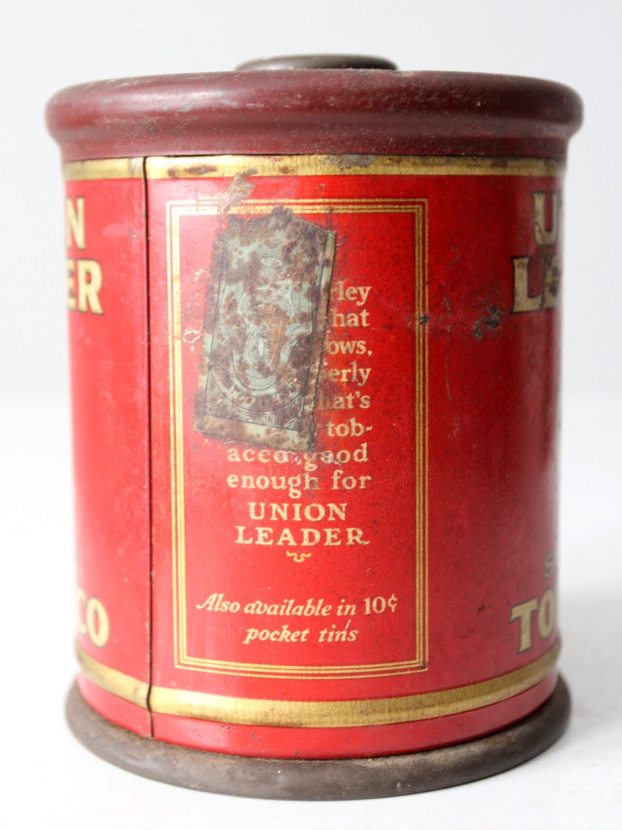 Antique Union Leader Tobacco Tin Canister - Etsy