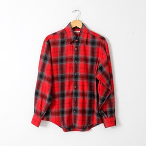 vintage plaid shirt red wool flannel image 1