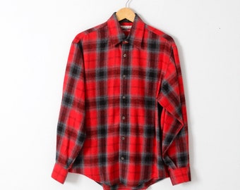 Camisa de franela a cuadros rojos vintage / Blue Family Italy