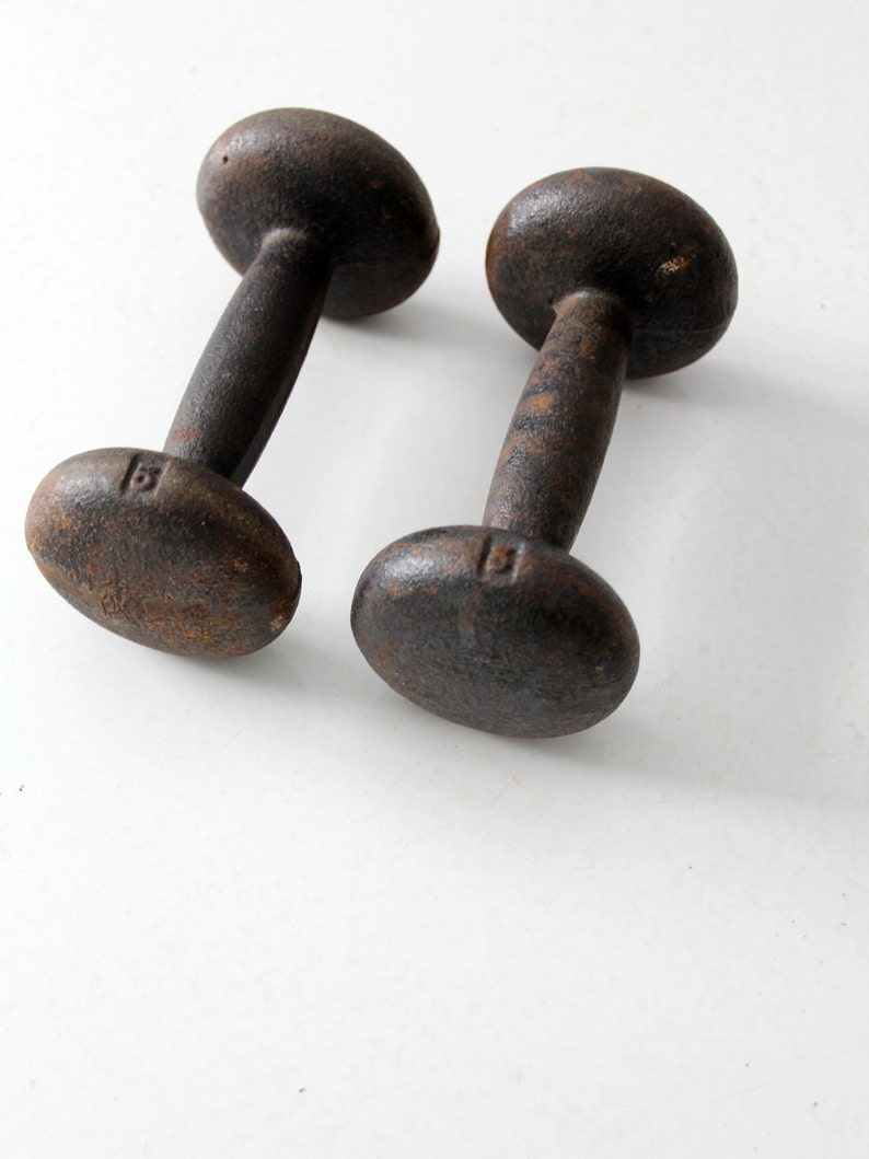 Vintage Hand Weights, 5 Lb Metal Dumbells Etsy
