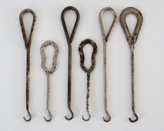 antique boot hooks,  turn of the century boot hook collection