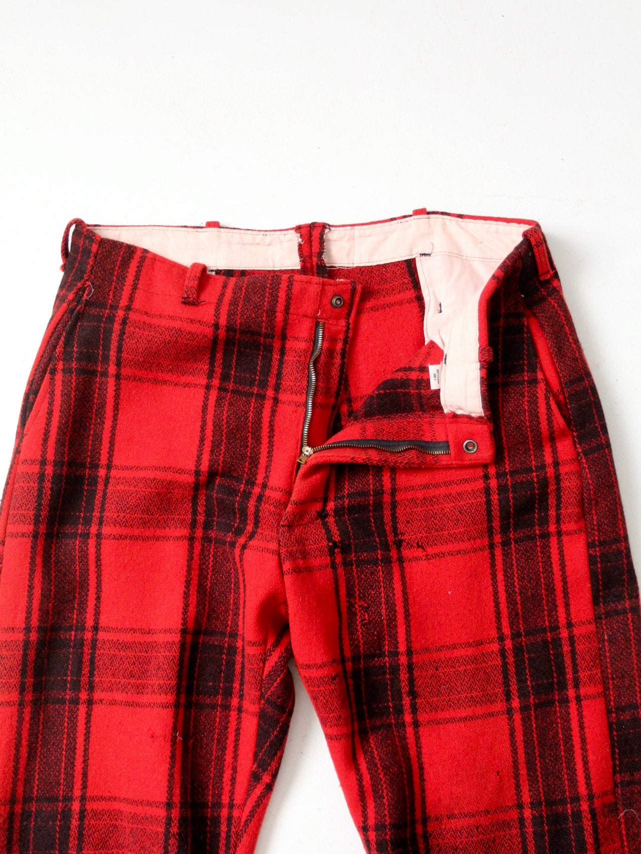 Vintage 1940s Red Plaid Wool Hunting Pants - Etsy