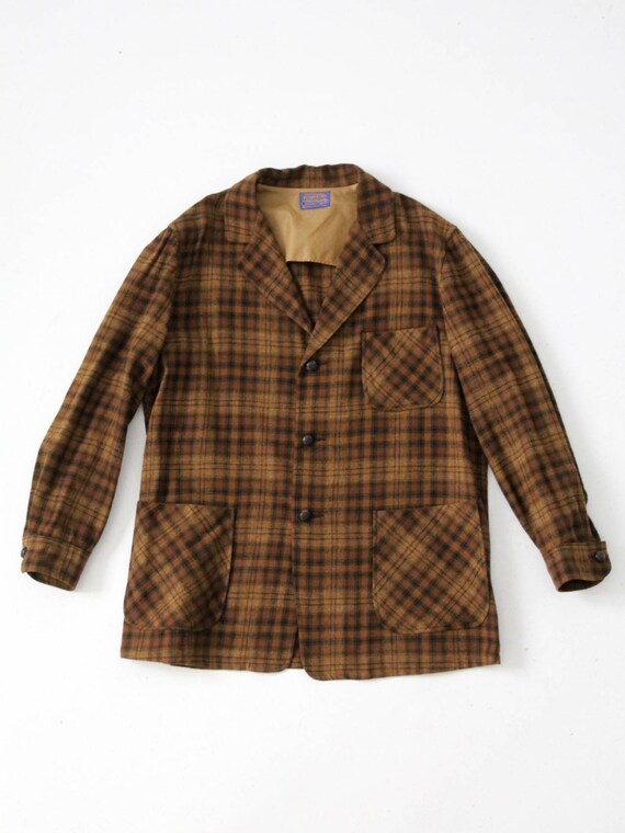 vintage Pendleton plaid blazer, men's wool sportco