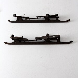 antique Winslow's National Club clamp on ice skates, ice skate boot attachment image 2