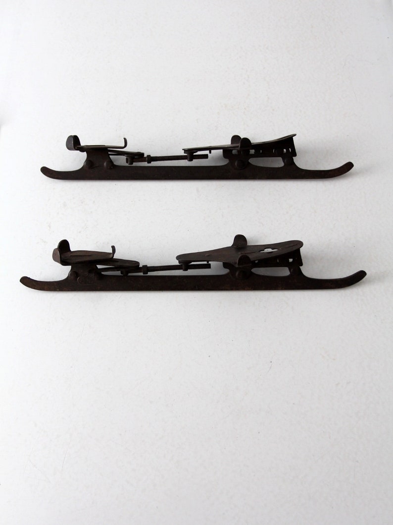 antique Winslow's National Club clamp on ice skates, ice skate boot attachment image 2
