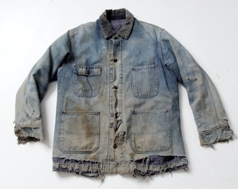 Chaqueta vaquera desgastada estilo granero de Sears, estilo vintage