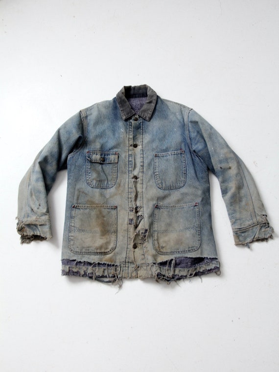 vintage Sears distressed denim barn coat jacket