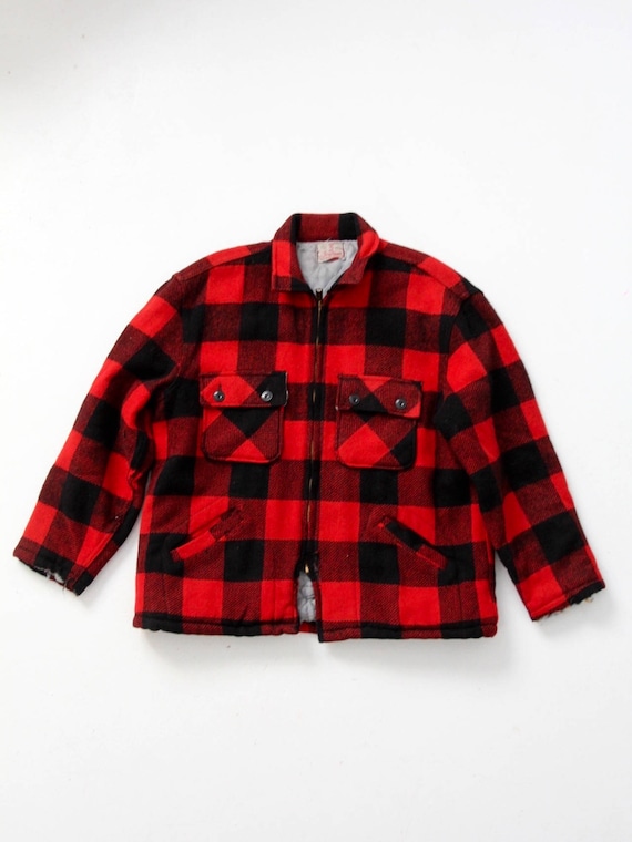 vintage plaid jacket by Brother, red and black pl… - image 3