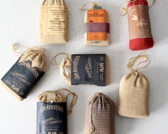 Vintage Collection of Smoking Tobacco Cloth Pouches