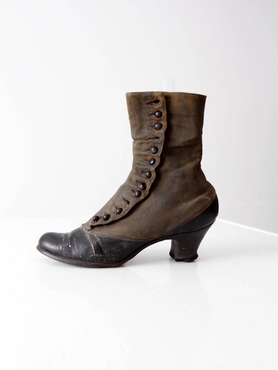 Victorian shoes, antique women's leather boots - image 3