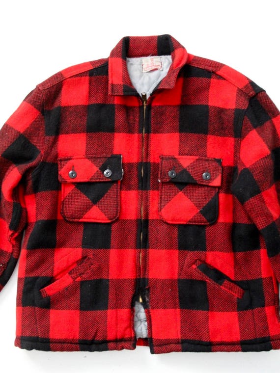 vintage plaid jacket by Brother, red and black pl… - image 4