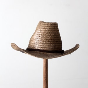 vintage western straw cowboy hat