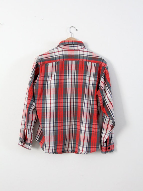 vintage plaid shirt,  men's flannel work shirt - image 4