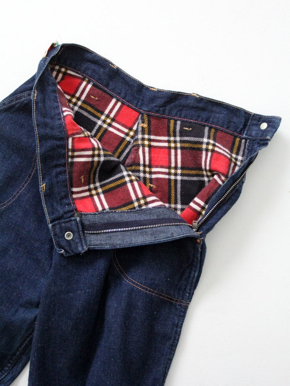 1950s side zip jeans,  flannel lined denim,  Kitt… - image 4