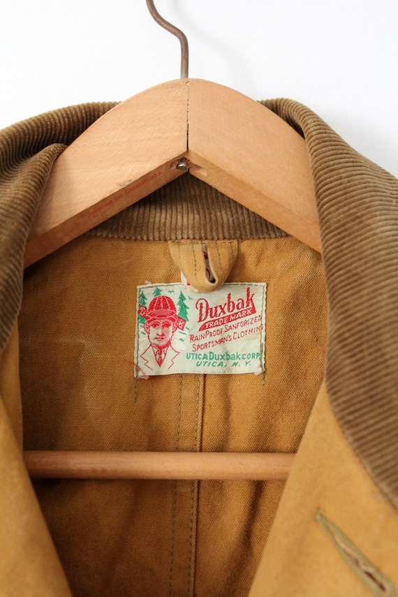 vintage 30s Duxbak coat,  men's canvas hunting co… - image 2