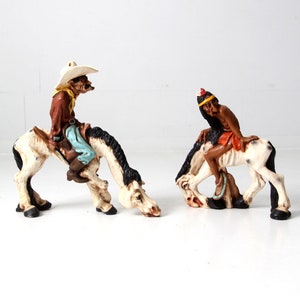 1970s Universal Statuary American West statues pair