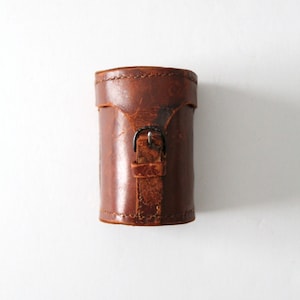 vintage leather belted pouch case