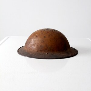 vintage army metal doughboy helmet image 2