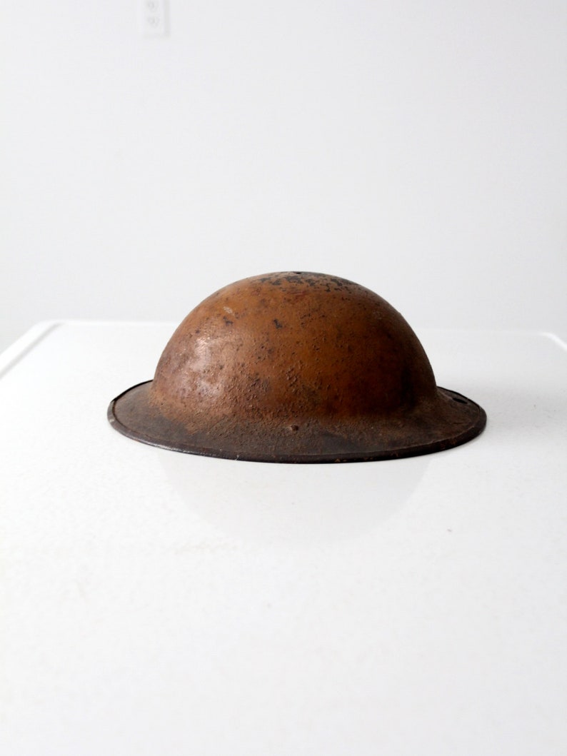 vintage army metal doughboy helmet image 2