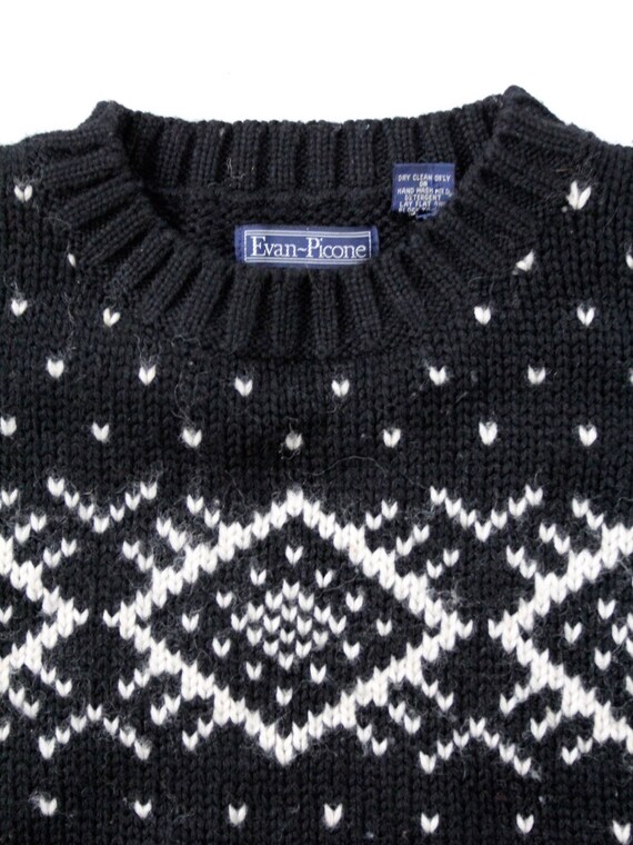 vintage ski sweater, men's wool sweater by Evan P… - image 5