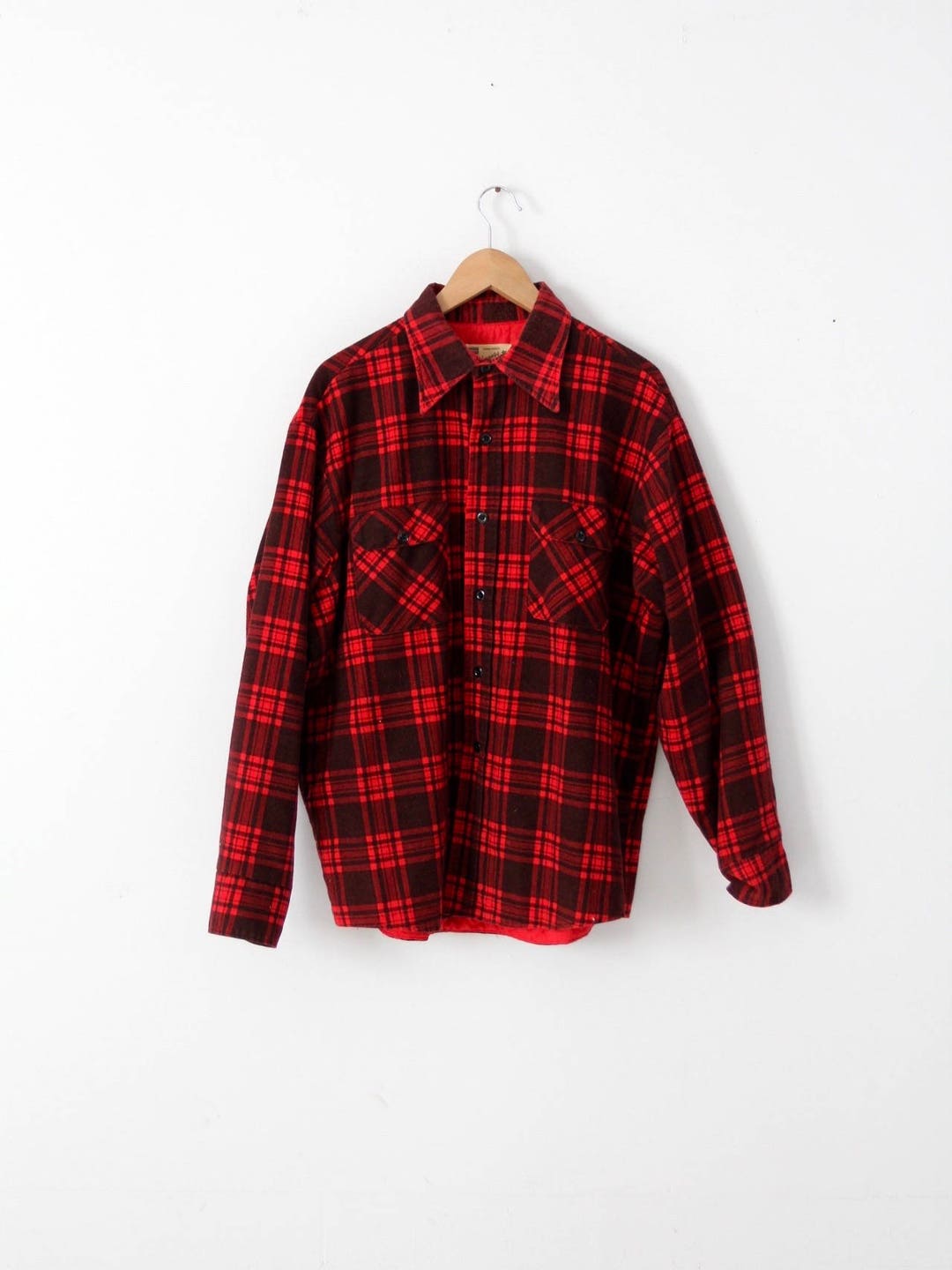 Vintage Plaid Jacket Red and Black Jacket by Sears - Etsy