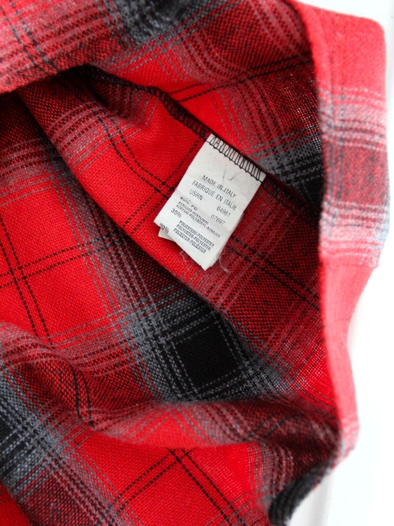 vintage plaid shirt red wool flannel image 4