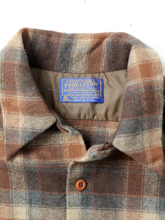 vintage 1960's Pendleton wool plaid button down s… - image 3