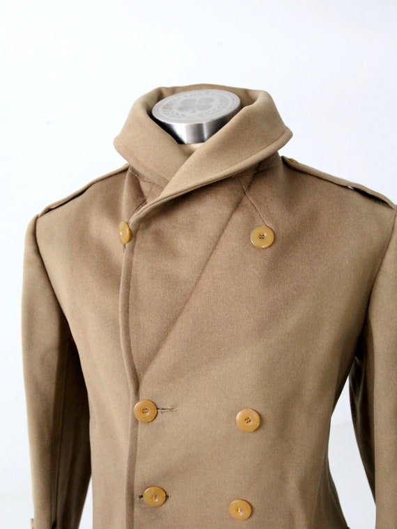 vintage US Army officer coat, WWII Mackinaw wool … - image 10