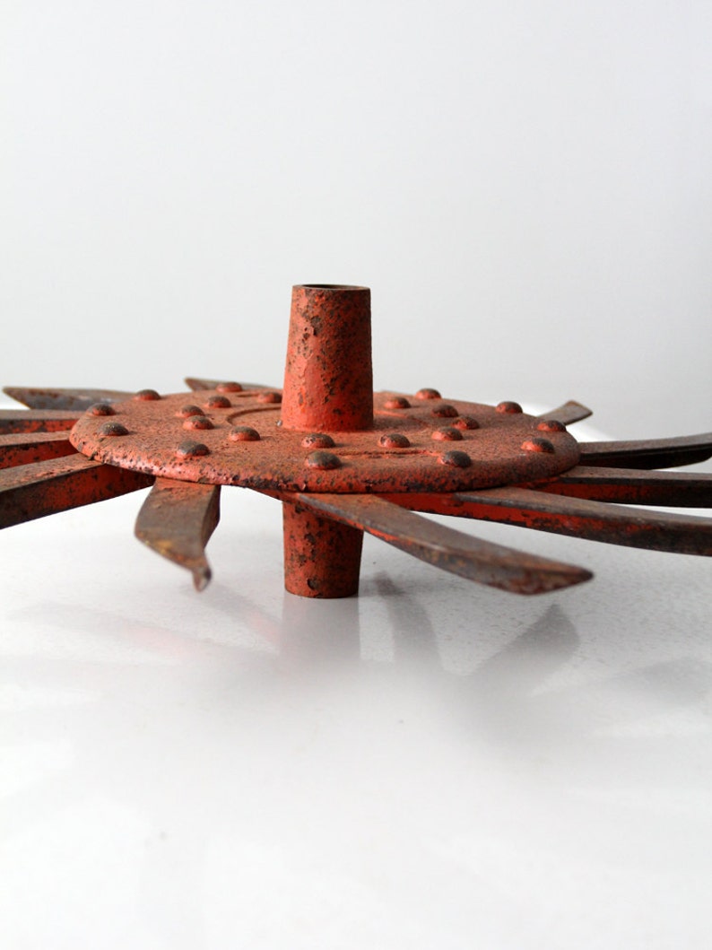 Antique Hoe Wheel, Orange Primitive Farm Implement Etsy