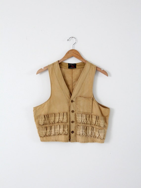 vintage hunting vest, JC Higgins men's ammunition