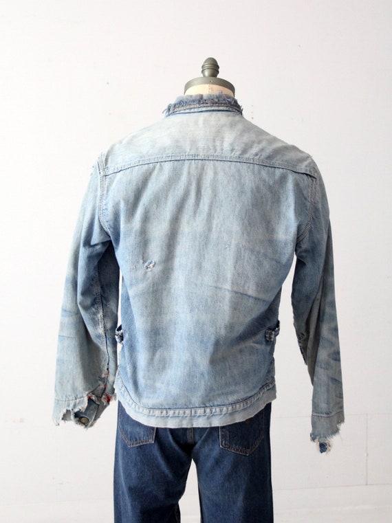 vintage distressed Oshkosh denim work jacket - image 9