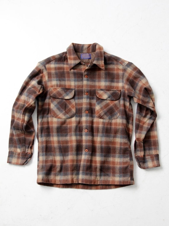 vintage 1960's Pendleton wool plaid button down s… - image 5