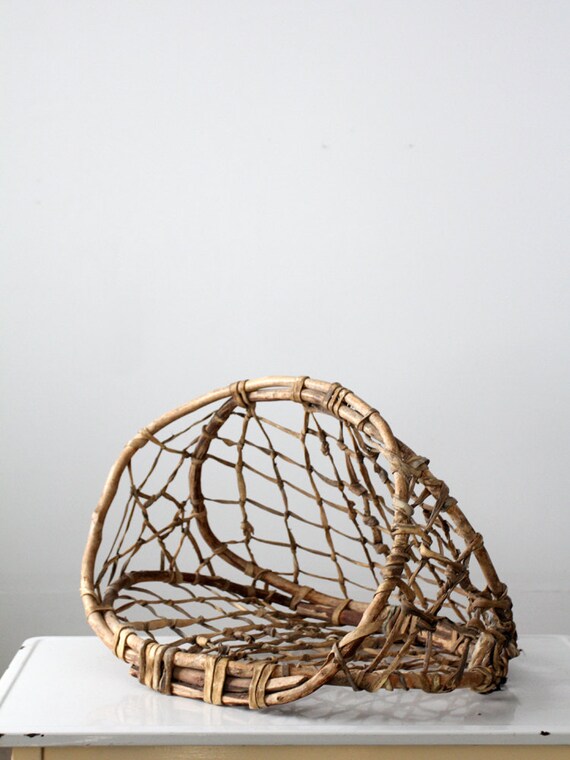 RESERVE antique fishing basket native basket Etsy