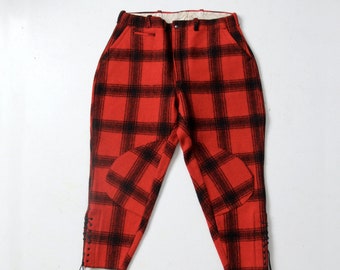 vintage Western Field red plaid wool hunting pants
