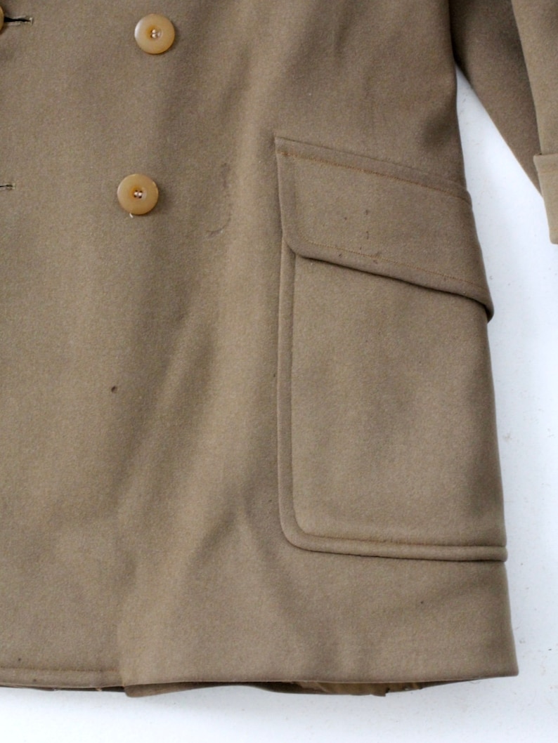 vintage US Army officer coat, WWII Mackinaw wool coat image 3