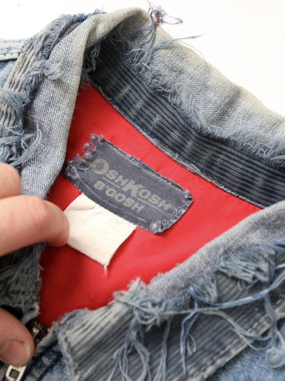 vintage distressed Oshkosh denim work jacket - image 4