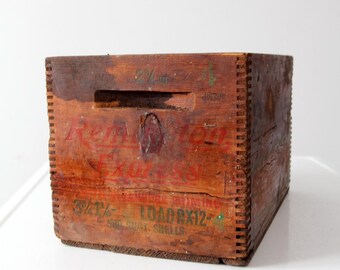 アンティークのレミントンアームズの木製弾薬箱 - Etsy 日本