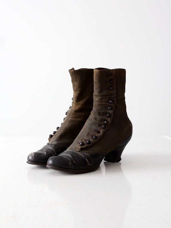 Victorian shoes, antique women's leather boots - image 5