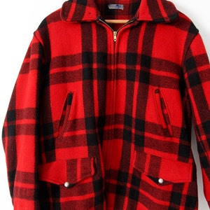 vintage Sportclad wool jacket, 1940s red plaid men's jacket, size 40 image 2