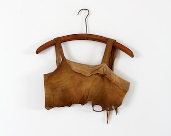 vintage Native American style top,  buckskin cropped tank