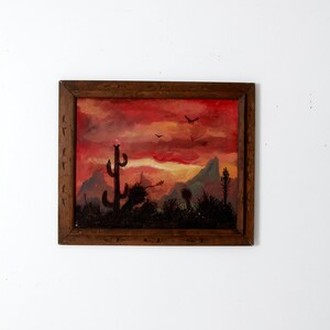 vintage southwestern framed painting