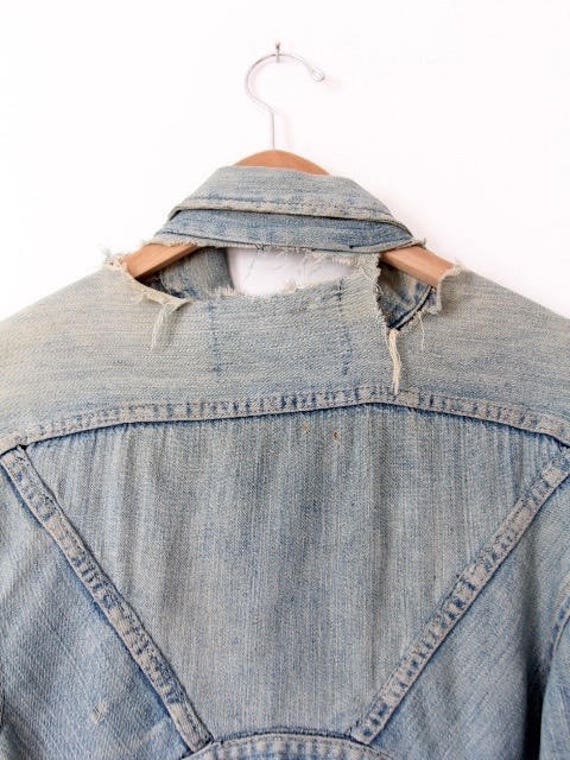 vintage denim jacket, custom cropped women's deni… - image 2