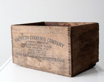 antique industrial American wood crate