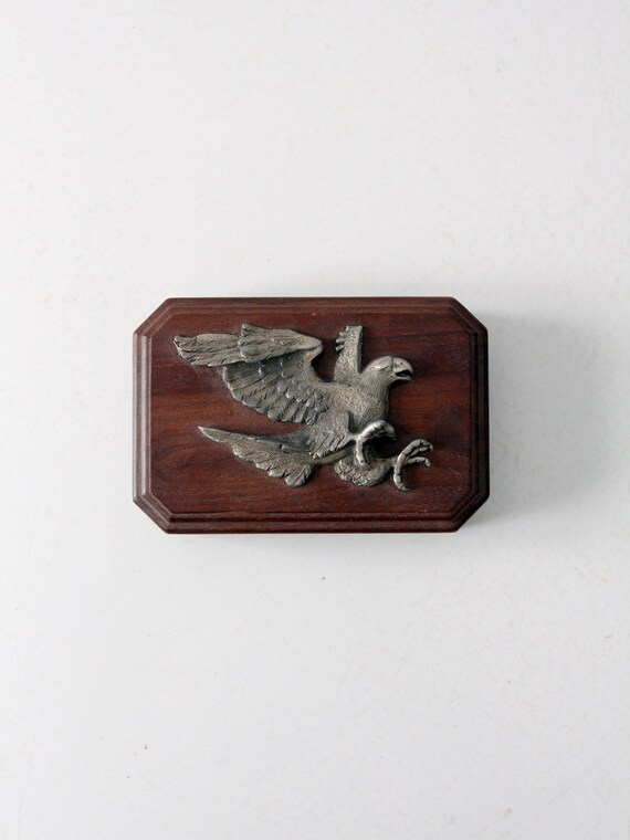 Vintage Eagle Box Wood Dresser Valet Desk Top Storage Etsy