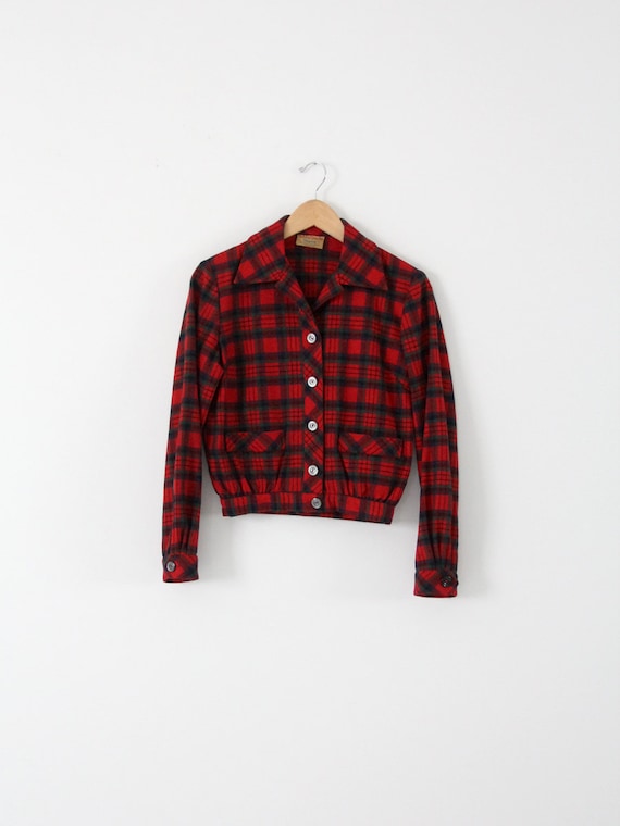 vintage 1950s plaid jacket, Bobbie Brooks "Calgar