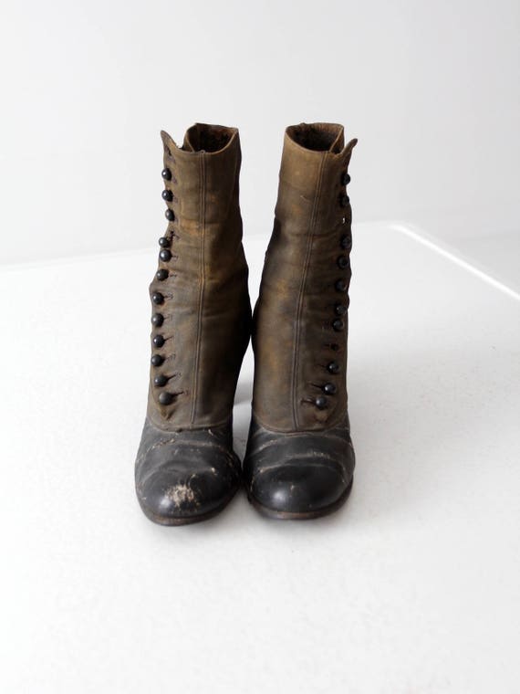 Victorian shoes, antique women's leather boots - image 4