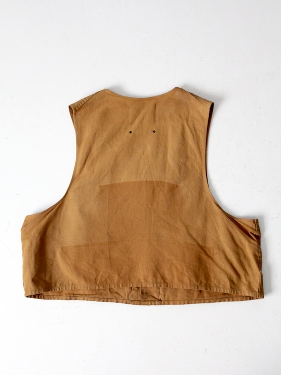 vintage hunting vest, 1960s Bobcat brand canvas v… - image 5