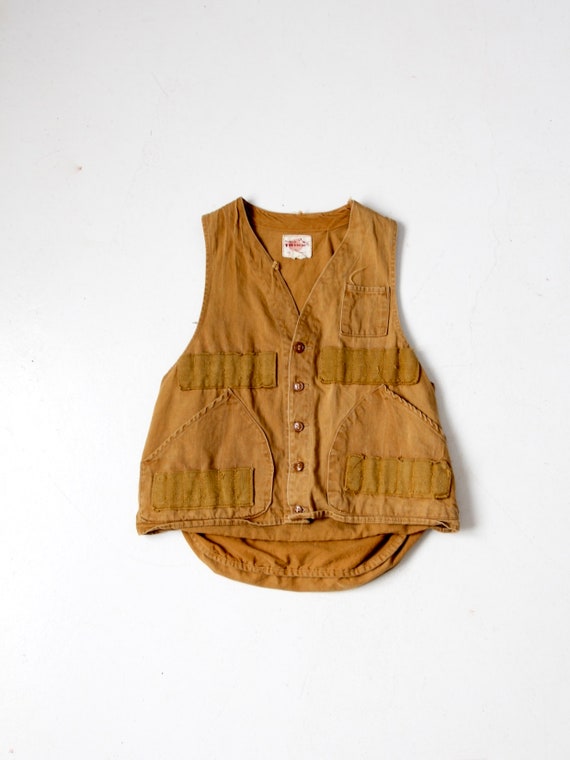 vintage 1960s hunting vest, Trailmate Trigg canvas