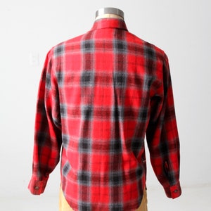 vintage plaid shirt red wool flannel image 6